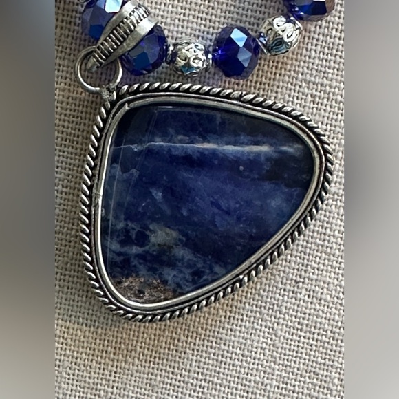 20-1/2 inch Blue Goldstone bead necklace NWOT - Picture 6 of 15